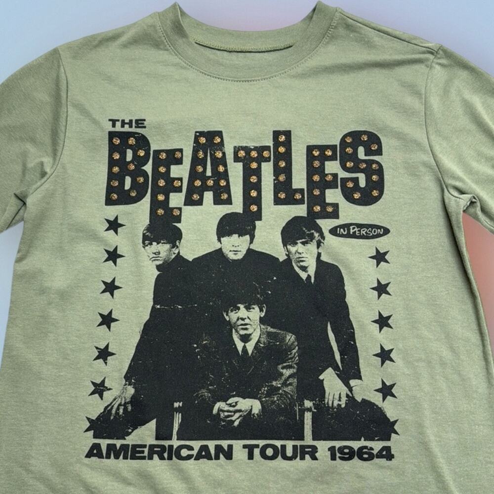 THE BEATLES Women’s XS Green T-Shirt